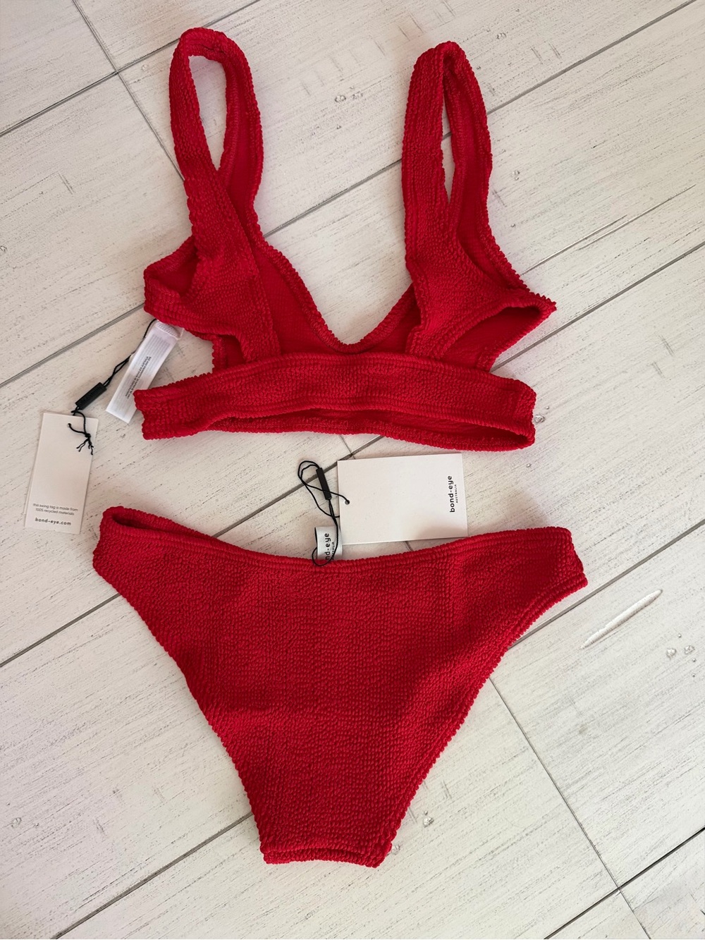 New Bond-eye Swim Bikini Set Nino Top & Sign Briefs Baywatch Red NWT - Picture 5 of 8